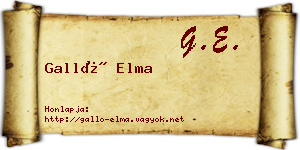 Galló Elma névjegykártya